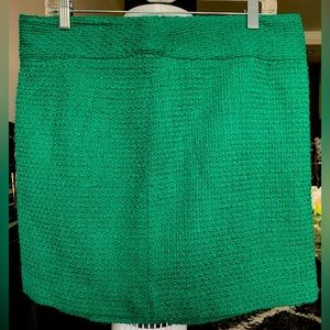 Green tweed lined skirt with side zipper